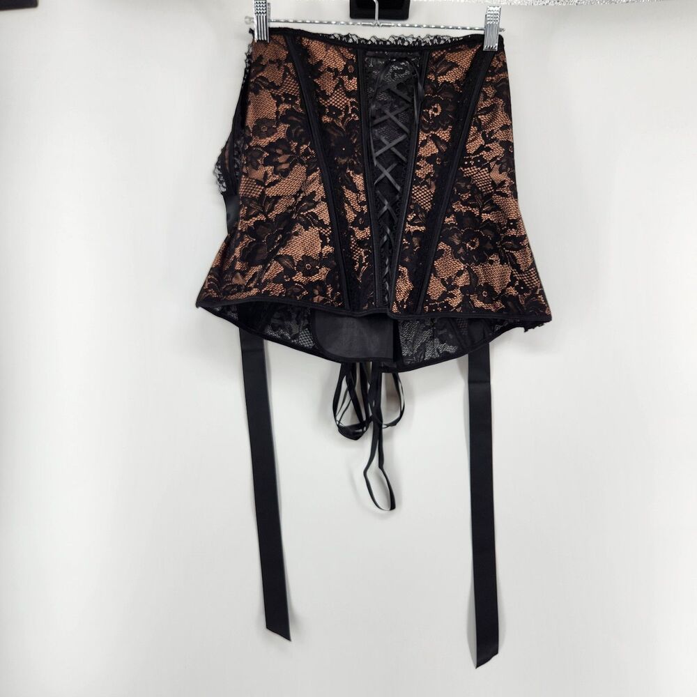 Adore Me Women's Size 2X‎ Black Haisley Corset Set With Bottom NWT
